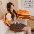 thumbnail image 4 of Plush Hamburger Pillow, Stuffed Cushion Toy, Super Soft Hugging Pillow For Sofa Bedroom Office, Funny Simulation Food Decorative Pillow, Comfortable Seat Cushion For Relaxing, 4 of 6