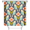 thumbnail image 4 of Flower Bird Shower Curtain Vintage Mid Century Modern Abstract Geometric Bathroom Curtain Boho Retro Classic 1950S 1960S Home Bathtub Decor Fabric Waterproof Bath Curtain 72x72 Inch, 4 of 6