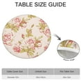 thumbnail image 6 of Elastic fit round tablecloth with abstract floral designs, soft polyester fabric for 44-52 inch diameter tables, large version, 6 of 7