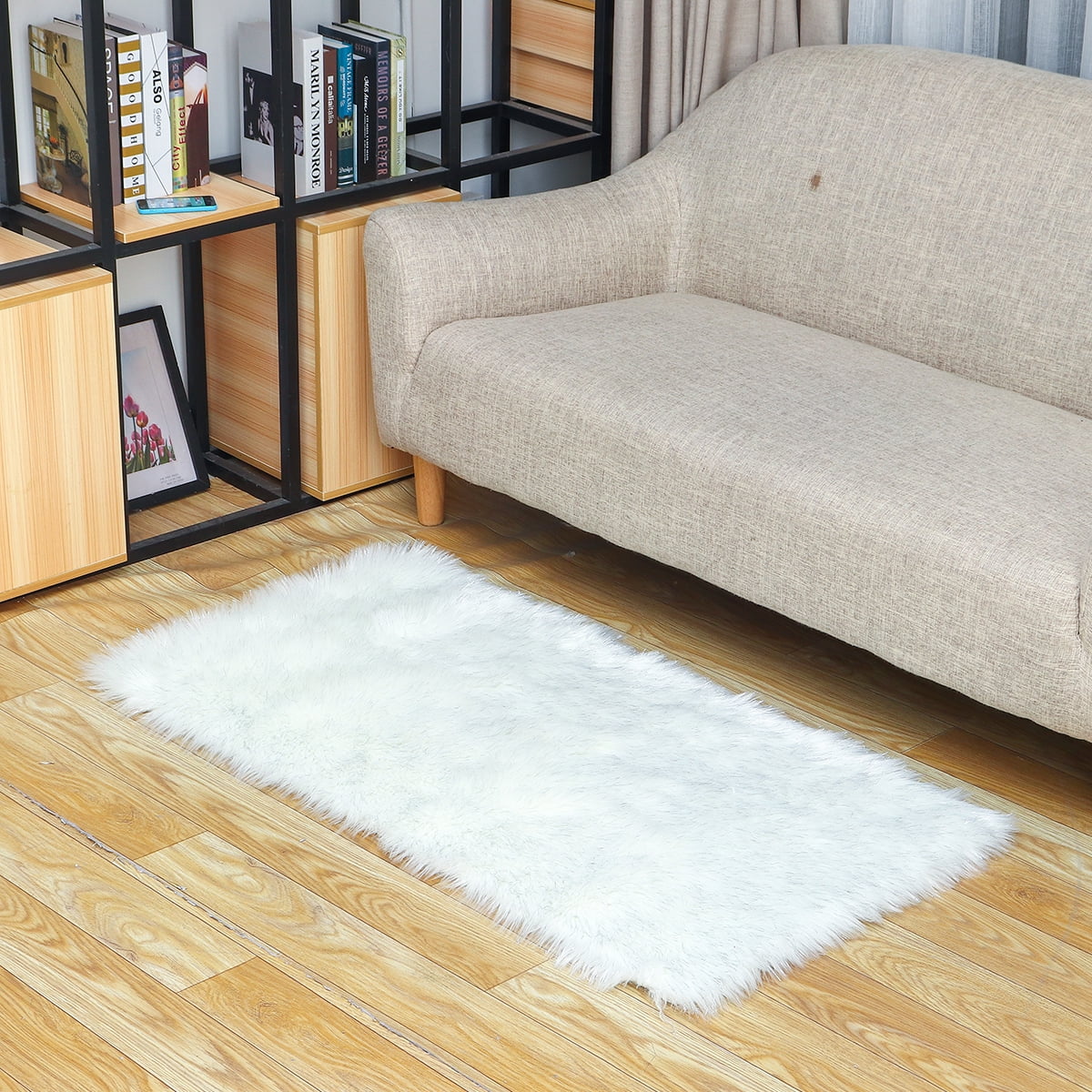 Super Soft Household Fluffy Rug Faux Fur Area Rug, Fur Rugs for Bedroom