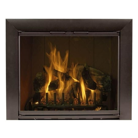 

46 x 31.5 in. Reflection Fireplace Clear Glass Bifold Door Solar Bronze