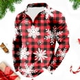thumbnail image 2 of Mens Polos Tops Christmas Stand Up Collar Printed Half Zip Long Sleeved Mens Graphic T-Shirts,Brick Red,M, 2 of 4