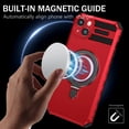 thumbnail image 4 of Allytechgroup Militargy Grade Shockproof Case for Apple iPhone 14 Plus, Magnetic Cover Compatible with Magsafe & Car Mount Ring Kickstand Bumper Case for Women Men, Red, 4 of 10
