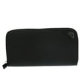 thumbnail image 1 of Pre-Owned Prada Soft Calfskin Triangle 2ML317 Leather Black 0781 Long Wallet, 1 of 10