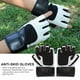 thumbnail image 2 of Guantes antideslizantes de cuero PU para entrenamiento de gimnasia, guantes de Fitness de medio dedo, muñequera (blanco), 1 par, 2 of 8