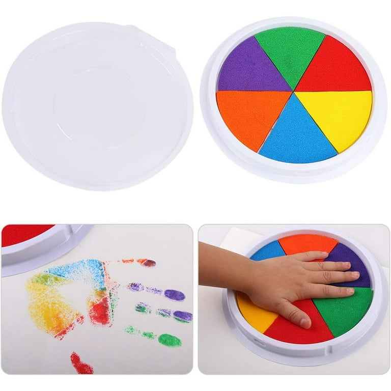 Colorful Ink Pads, 13 Colors Washable Fingerprint Ink Pads, Ink Pads for Kids Washable,Non-Toxic and Child-Safe Ink Stamp Pad for Kids Rubber Stamp