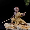 thumbnail image 2 of Small Monk Sculpture Statue Ceramic Home Decoration Crafts Chinese Style Tea Set Sculpture Buddha Statue, 2 of 4