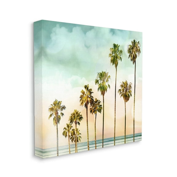 Stupell Industries Tropical Beach Palm Trees Blue Green Sky Canvas Wall Art by Devon Davis