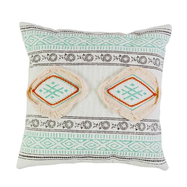 Funda de almohada bohemia con diseño geométrico nórdico de granja. Estilo 3