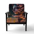 thumbnail image 4 of Designart "Woman s Portrait with Floral Accents IV" Pink Woman Sci-Fi Upholstered Accent Chair - Modern Arm Chair For Bedroom, 4 of 5