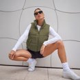 thumbnail image 3 of SUNBS Puffer Vest for Women Sleeveless Quilted Cropped Jacket Lightweight Stand-up Collar Winter Clothing with Pockets, 3 of 8