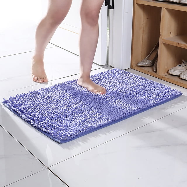 WHEANG Liquidation Tapis de Salle de Bain Bleu Neige Absorbant Tapis de Salle de Bain Doux et Confortable Duveteux Épaissi Tapis de Salle de Bain Lavable à la Machine Réutilisable