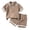 Coffee, variant on Toddler Outfits for Boys Kids Solid Color Turn Down Collar Short Sleeve Shirt with Knee Length Shorts Two Piece Summer Outfit Black 9 Months-12 Months