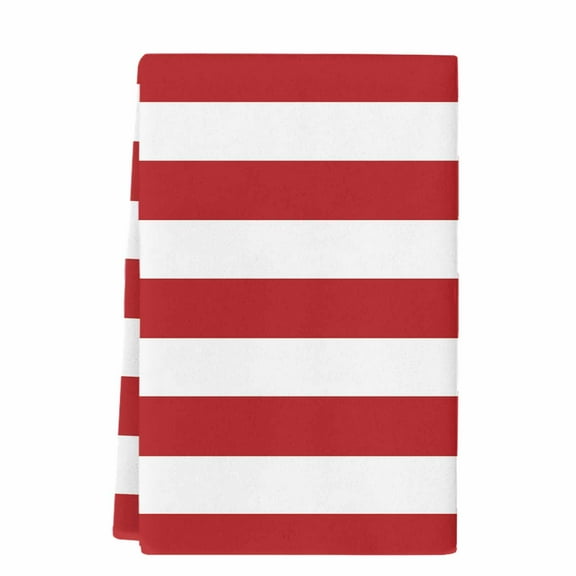 Dish Towels, Minimalist Striped Absorbent Kitchen Towels 1 PC, Red White Microfiber Hand Towels Dish Cloths Tea Towels for Home  Bathroom,18X28-Inch,