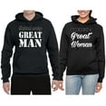 thumbnail image 2 of Wild Bobby, Behind Every Great Man There's A Great Woman His and Hers Matching Couples Hoodies, Black, Mens S-Womens S, 2 of 3