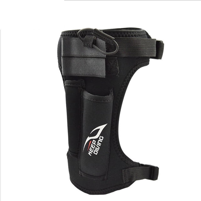 Mantenga el buceo para adultos de la pierna de la pierna del soporte de almacenamiento ajustable Equipo de snorkeling de bolsillo ligero Accesorios deportivos bajo el agua Negro Inevent OD002605-01