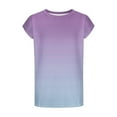 thumbnail image 5 of ZACPNCV Girls Tie Dye Ruffle Sleeve Shirt Kids Summer Crewneck Tops Casual Tees Purple 9-10 Years, 5 of 7