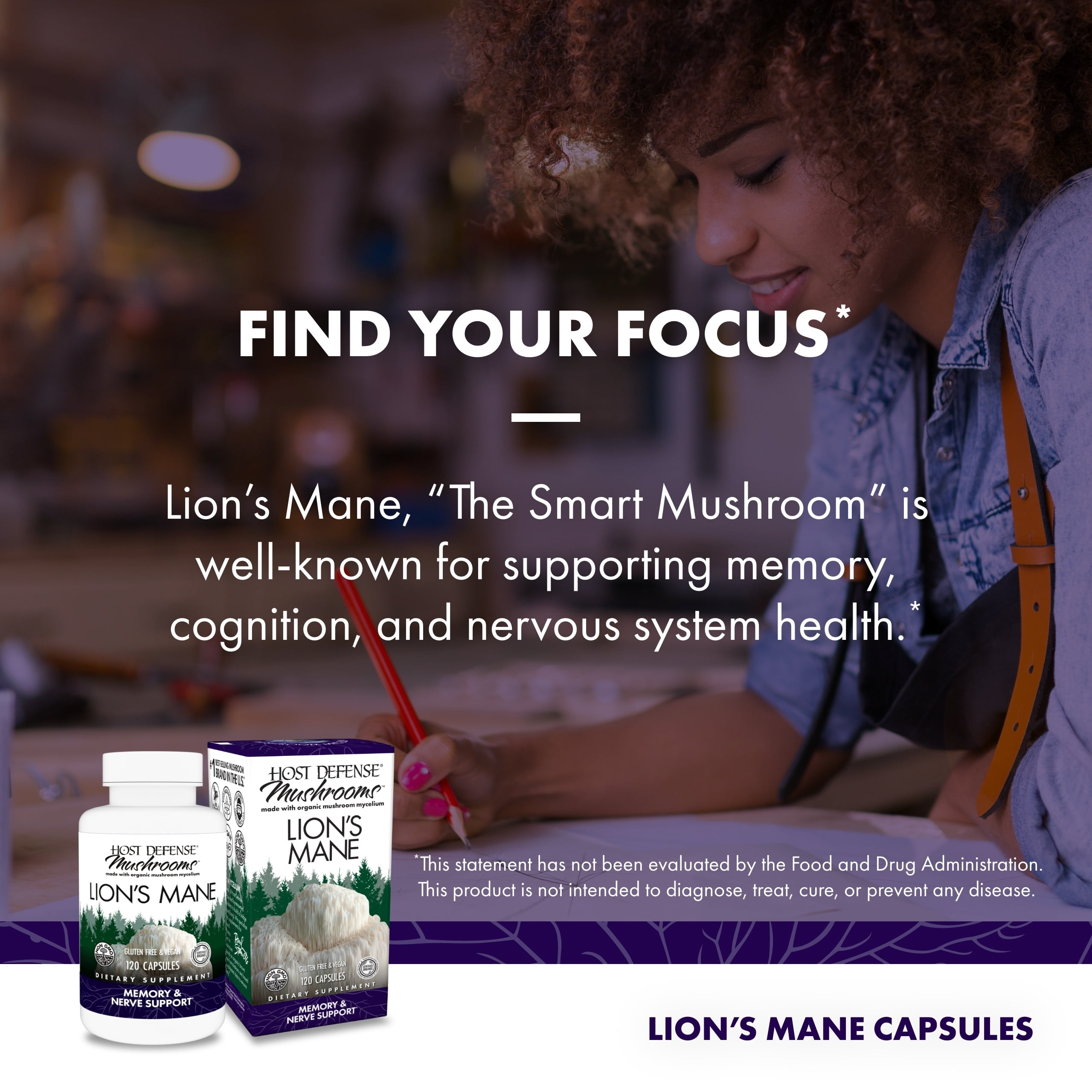 Host Defense Lion's Mane - 120 Capsules (60 Servings)