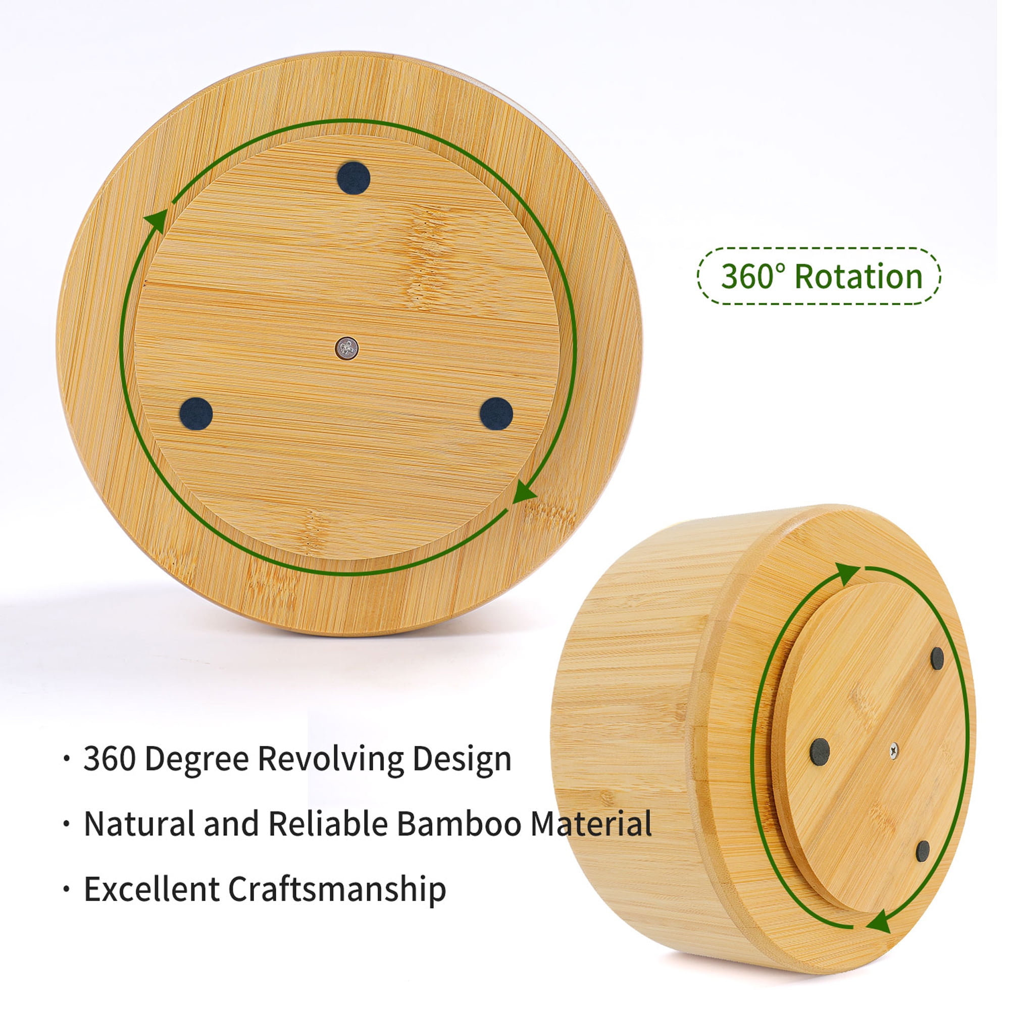 Bamboo Wooden Pen Holder Desktop 360° Rotating Pen Holder - Temu
