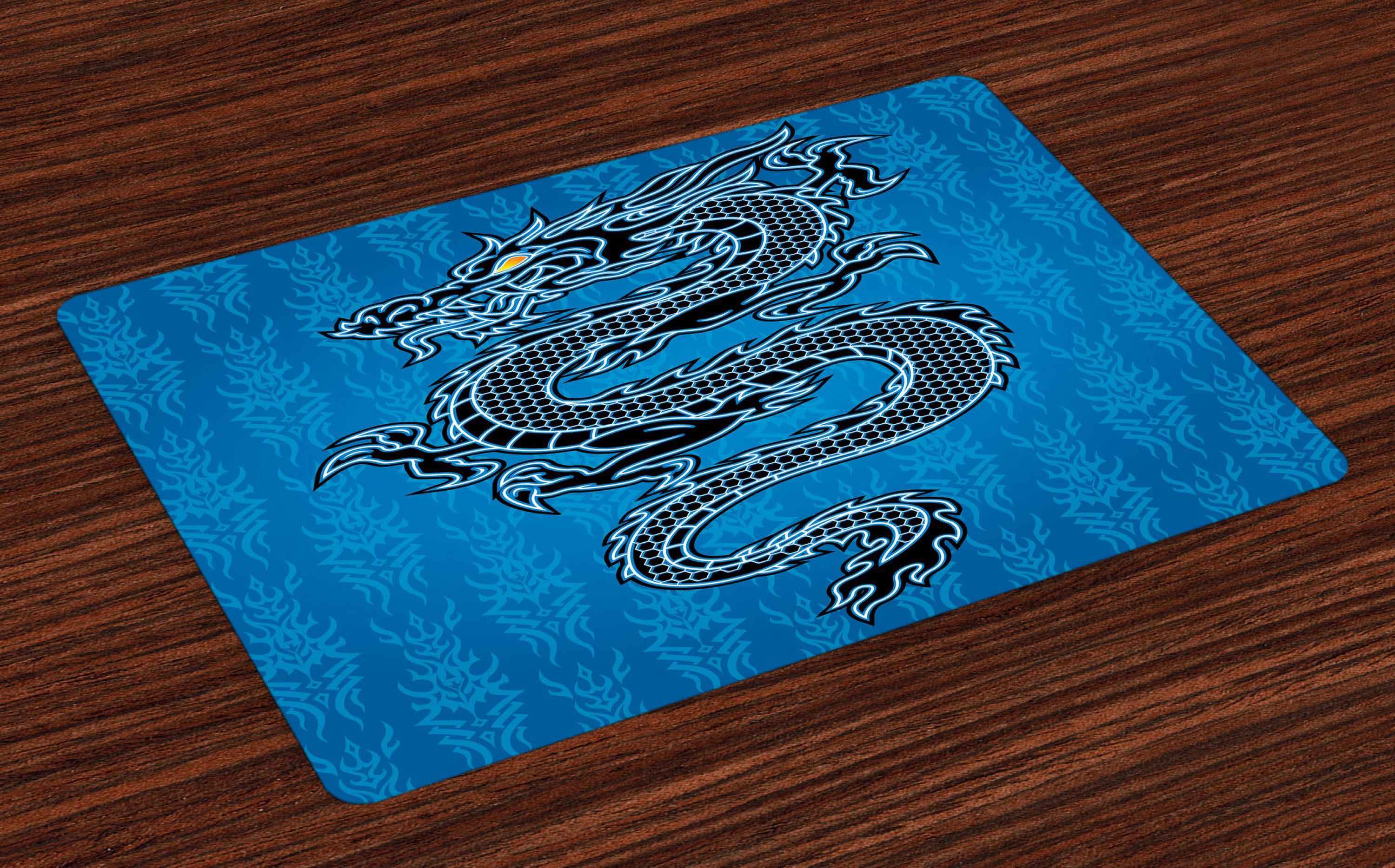 Dragon Ruler Mat Ambesonne Dragon Place Mats Set of 4, Year of the Dragon, Standard Size ...