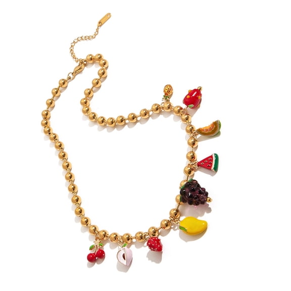 ROZYARD Fruit Pendant Adjustable Necklace Bracelet Sturdy Stainless Steel