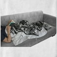 thumbnail image 6 of Pirate Ship Soft Flannel Fleece Throw Blanket, Nautical Line Art Style Illustration with Vintage Sailboat on Exotic Waters, Cozy Plush for Indoor and Outdoor Use, 60" x 80", Black White, by Ambesonne, 6 of 6