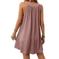 thumbnail image 3 of RUTAYY Swimwear Women Spring/Summer Solid Color Round Neck Sleeveless Loose Dress Tropical Swim Wear, 3 of 8