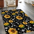 thumbnail image 2 of Black Yellow Sunflower Area Rugs 3'x5', Washable Small Throw Rugs for Living Room Bedroom, Summer Botanical Farmhouse Floral Indoor Outdoor Rug Non-Slip Low Pile Carpet Runner Reversible Floor Mats, 2 of 8