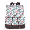thumbnail image 1 of Disketp Colorful Shark Mochila de Cuero para Mujer, Bolso de Espalda Antirrobo con Estilo para Viaje, Trabajo y Uso Diario, 1 of 4