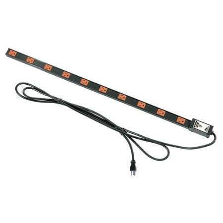 Scale Strips Standard - Middle Atlantic Medium 10 Outlet, Single 15 Amp Circuit Thin Power Strip with Cord