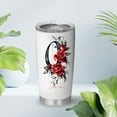 thumbnail image 6 of Initial 'O' 20oz Floral Tumbler, Personalized Stainless Steel Insulated Mug with Lid, Customized Drinkware for Mom, Sister, Friends, Birthday Gathering, Wedding, Bridesmaid, 6 of 6