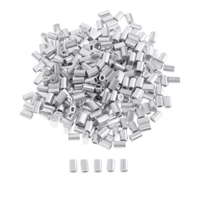 100pcs Aluminum Fishing Sleeves Double Fishing Leader Wire Lure Rigging - 0.8mm