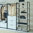thumbnail image 3 of Newboti Furniture Fiona White Freestanding Walk in Wood Closet System with Metal Frame 17237, 3 of 8