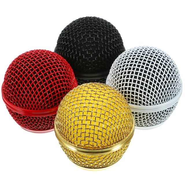 4 Pcs Grille de Remplacement pour Microphone en Métal, Accessoire de Tête de Micro Sans Fil