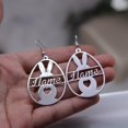 thumbnail image 2 of Romantic Personalized Customized Name Drop Earrings Stainless Steel Custom Letter Heart Rabbit Ear Jewelry Birthday Gifts, 2 of 5