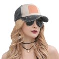 thumbnail image 6 of Orange And White Striped Baseball Cap Distressed Adjustable Vintage Cotton Denim Hat for Women Men, 6 of 7