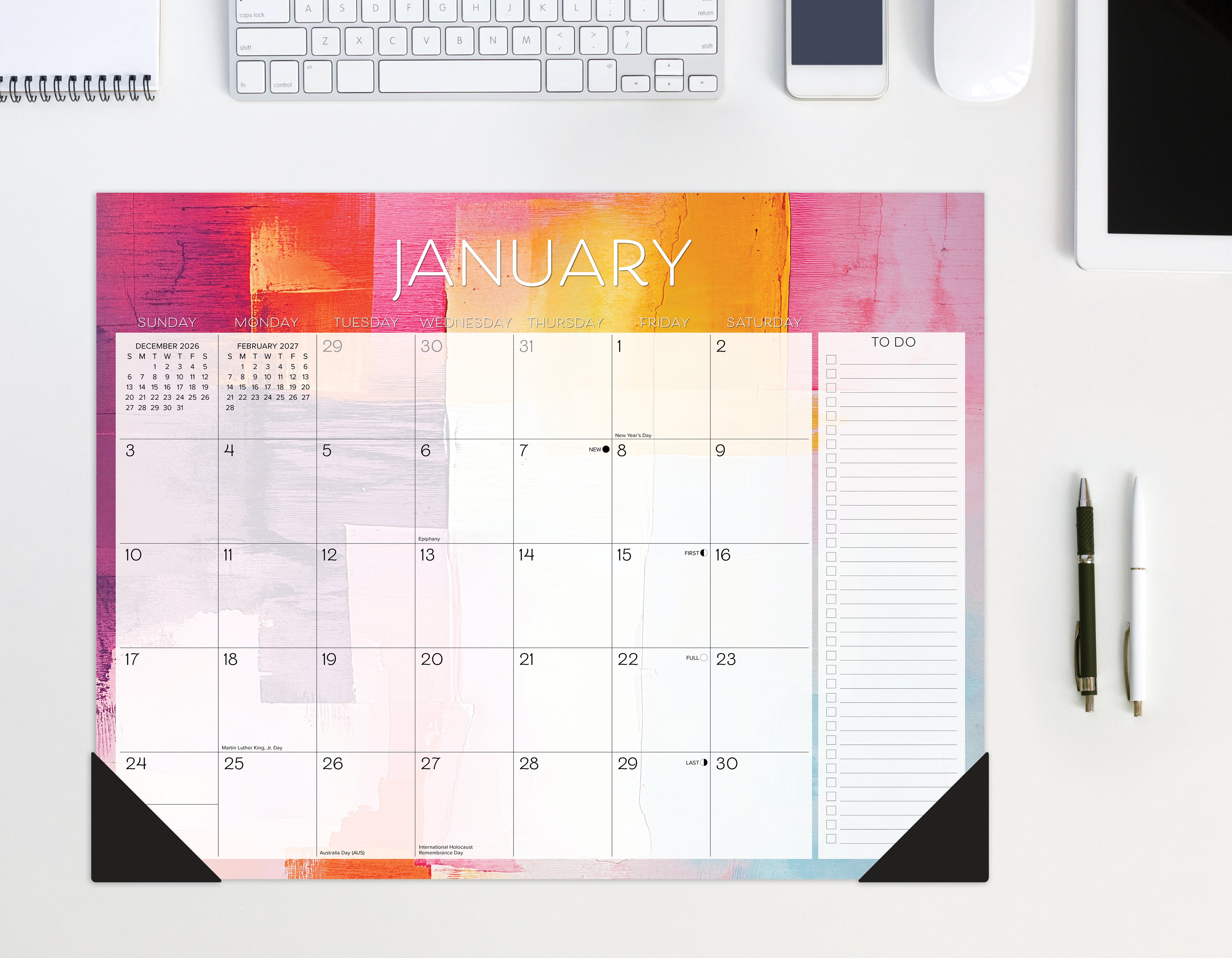 Willow Creek Press Abstract Art 2027 22" x 17" Large Monthly Deskpad (66553)