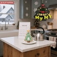 thumbnail image 6 of Stylish Metal Hanging Christmas Tree Wind Spinner - White Line Design with Red Ribbons & Golden Ornaments for Garden Decor, 6 of 7