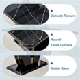 thumbnail image 5 of 63" Modern Black Rectangle Faux Marble Dining Table Room Sets for 6,Dining Table with 6 PU Leather Dining Chairs,Black Table and 6 White C-shaped Chairs with Golden Leg, 5 of 7
