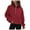Wine, variant on Womens Jackets Oversized Sweatshirts Winter Half Zipper Short Stand Collar Plus Solid Color Long Sleeve Loose Hoodies 2025 Fashion Pullover Top Y2K Outfits -XXL