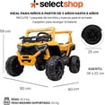 thumbnail image 2 of Carro Buggy Electrico Montable para Niños Carrito de Control Remoto y Manejo Directo con Luces Estereo y Pedales Funcionales con Control Remoto (Amarillo), 2 of 7