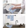 thumbnail image 5 of Blue Ombre Floral Kitchen Dish Towels for Drying Dishes Set of 2, Sky Classic Minimalist Waffle Weave Microfiber Hand Tea Bathroom Towels Quick Dry & Absorbent Towel 12x12, 5 of 7