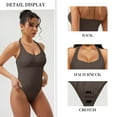 thumbnail image 5 of OQQ Women Bodysuits Sexy Ribbed Unique Square Neck Sleevess Stretch Tank Tops Bodysuits, 5 of 7