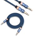 thumbnail image 4 of Cable de audio auxiliar de 3.3 pies NikouMX macho a macho 3.5 mm azul, 4 of 6