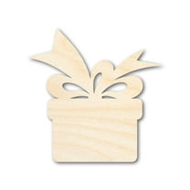 Unfinished Wood Christmas Present Shape 3" / 1/4"