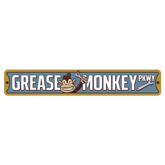 Open Road Brands Grease Monkey Pkwy Metal Sign 30"x5"