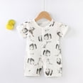 thumbnail image 2 of HCNTES Child Baby Boys Girls Unisex Short Sleeve Bodysuit One-Piece Jumpsuit Infant Kids Cute Pajamas Sleepwear Loungewear for Spring Summer(Z01-Black,6-12 Months), 2 of 4