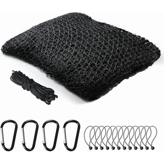 Multipurpose Sports Practice Net with 33ft Nylon Rope for Golf, Baseball, Hockey, Soccer, Lacrosse - Available in 10x10ft to 10x55ft Sizes