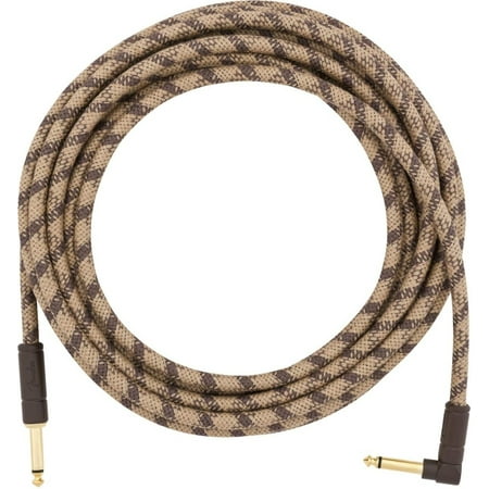 Genuine Fender® 18.6' Angled Festival Instrument Cable, Pure Hemp, Brown Stripe