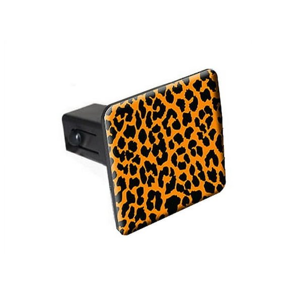 Leopard Print Orange Black Tow Hitch Cover